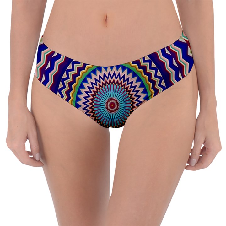 Kaleidoscope Geometric Circles Mandala Pattern Reversible Classic Bikini Bottoms