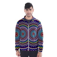 Kaleidoscope Geometric Circles Mandala Pattern Men s Windbreaker by Jancukart