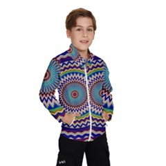 Kaleidoscope Geometric Circles Mandala Pattern Kids  Windbreaker by Jancukart