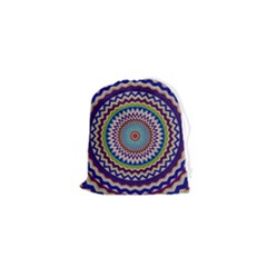 Kaleidoscope Geometric Circles Mandala Pattern Drawstring Pouch (xs) by Jancukart