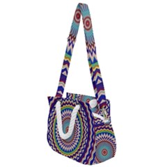 Kaleidoscope Geometric Circles Mandala Pattern Rope Handles Shoulder Strap Bag by Jancukart