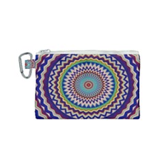 Kaleidoscope Geometric Circles Mandala Pattern Canvas Cosmetic Bag (small)