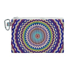 Kaleidoscope Geometric Circles Mandala Pattern Canvas Cosmetic Bag (large) by Jancukart