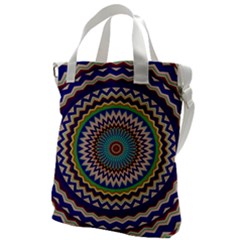 Kaleidoscope Geometric Circles Mandala Pattern Canvas Messenger Bag by Jancukart