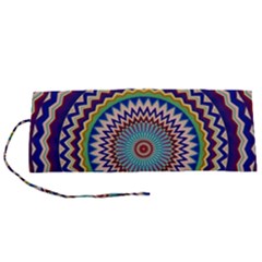 Kaleidoscope Geometric Circles Mandala Pattern Roll Up Canvas Pencil Holder (s) by Jancukart