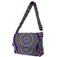 Kaleidoscope Geometric Circles Mandala Pattern Full Print Messenger Bag (l) by Jancukart