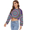 Kaleidoscope Geometric Circles Mandala Pattern Women s Lightweight Cropped Hoodie View2