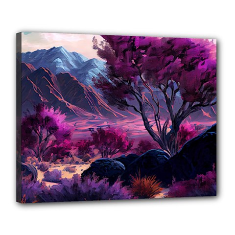 Landscape Landscape Painting Purple Purple Trees Canvas 20  X 16  (stretched)