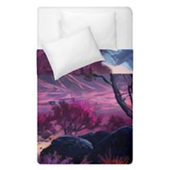 Landscape Landscape Painting Purple Purple Trees Duvet Cover Double Side (single Size)