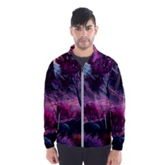 Landscape Landscape Painting Purple Purple Trees Men s Windbreaker