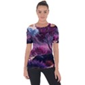 Landscape Landscape Painting Purple Purple Trees Shoulder Cut Out Short Sleeve Top View1