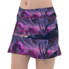 Landscape Landscape Painting Purple Purple Trees Classic Tennis Skirt by Jancukart