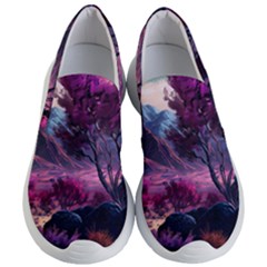 Landscape Landscape Painting Purple Purple Trees Women s Lightweight Slip Ons