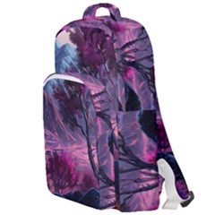 Landscape Landscape Painting Purple Purple Trees Double Compartment Backpack by Jancukart