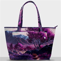 Landscape Landscape Painting Purple Purple Trees Back Pocket Shoulder Bag 