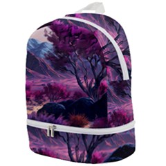 Landscape Landscape Painting Purple Purple Trees Zip Bottom Backpack