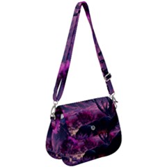 Landscape Landscape Painting Purple Purple Trees Saddle Handbag by Jancukart