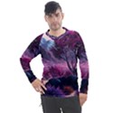 Landscape Landscape Painting Purple Purple Trees Men s Pique Long Sleeve Tee View1