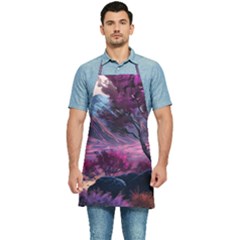 Landscape Landscape Painting Purple Purple Trees Kitchen Apron by Jancukart