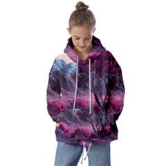 Landscape Landscape Painting Purple Purple Trees Kids  Oversized Hoodie by Jancukart