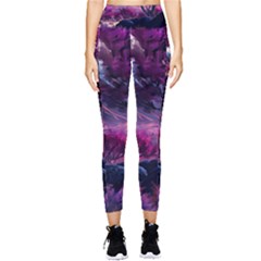 Landscape Landscape Painting Purple Purple Trees Pocket Leggings  by Jancukart