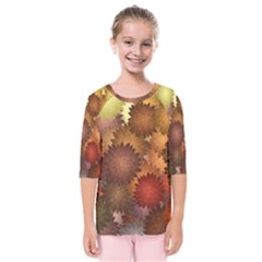 Flower Flora Decoration Pattern Drawing Floral Kids  Quarter Sleeve Raglan Tee