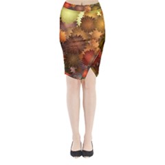 Flower Flora Decoration Pattern Drawing Floral Midi Wrap Pencil Skirt