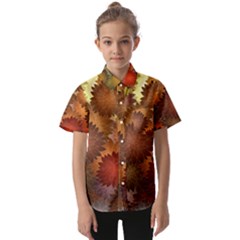 Flower Flora Decoration Pattern Drawing Floral Kids  Short Sleeve Shirt by Jancukart