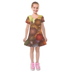 Flower Flora Decoration Pattern Drawing Floral Kids  Short Sleeve Velvet Dress