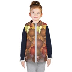 Flower Flora Decoration Pattern Drawing Floral Kids  Hooded Puffer Vest by Jancukart