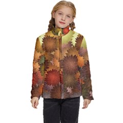 Flower Flora Decoration Pattern Drawing Floral Kids  Puffer Bubble Jacket Coat by Jancukart