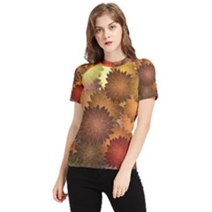 Flower Flora Decoration Pattern Drawing Floral Women s Short Sleeve Rash Guard