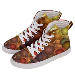 Flower Flora Decoration Pattern Drawing Floral Men s Hi-top Skate Sneakers by Jancukart