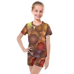 Flower Flora Decoration Pattern Drawing Floral Kids  Mesh Tee And Shorts Set