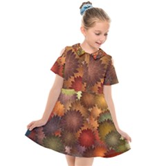 Flower Flora Decoration Pattern Drawing Floral Kids  Short Sleeve Shirt Dress