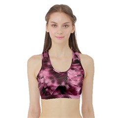 Flower Flora Decoration Pattern Drawing Leaves Sports Bra With Border