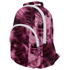 Flower Flora Decoration Pattern Drawing Leaves Rounded Multi Pocket Backpack