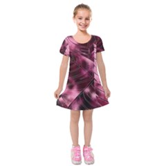 Flower Flora Decoration Pattern Drawing Leaves Kids  Short Sleeve Velvet Dress by Jancukart