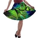 Fractal Art Pattern Abstract Fantasy Digital A-line Skater Skirt View1