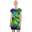 Fractal Art Pattern Abstract Fantasy Digital Cap Sleeve Bodycon Dress View1