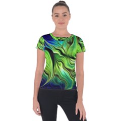 Fractal Art Pattern Abstract Fantasy Digital Short Sleeve Sports Top 