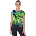 Fractal Art Pattern Abstract Fantasy Digital Short Sleeve Sports Top  View1