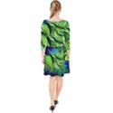 Fractal Art Pattern Abstract Fantasy Digital Quarter Sleeve Front Wrap Dress View2