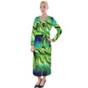 Fractal Art Pattern Abstract Fantasy Digital Velvet Maxi Wrap Dress View1