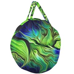 Fractal Art Pattern Abstract Fantasy Digital Giant Round Zipper Tote by Jancukart