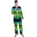 Fractal Art Pattern Abstract Fantasy Digital Men s Long Sleeve Satin Pajamas Set View1