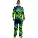 Fractal Art Pattern Abstract Fantasy Digital Men s Long Sleeve Satin Pajamas Set View2