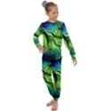 Fractal Art Pattern Abstract Fantasy Digital Kids  Long Sleeve Set  View1