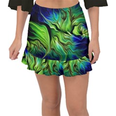 Fractal Art Pattern Abstract Fantasy Digital Fishtail Mini Chiffon Skirt