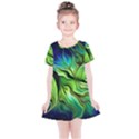 Fractal Art Pattern Abstract Fantasy Digital Kids  Simple Cotton Dress View1